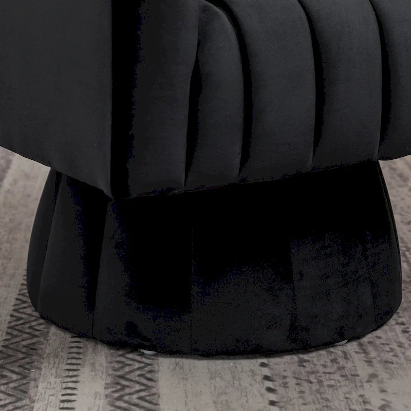 Fauteuil pivotant rond et cylindrique moderne en velours, avec accoudoirs, pour salon