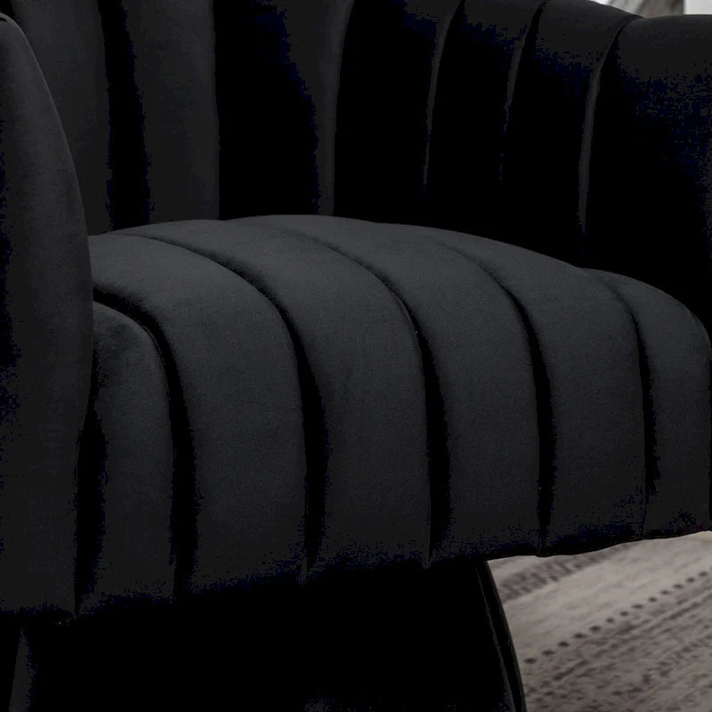 Fauteuil pivotant rond et cylindrique moderne en velours, avec accoudoirs, pour salon
