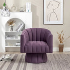 Fauteuil pivotant rond et cylindrique moderne en velours, avec accoudoirs, pour salon