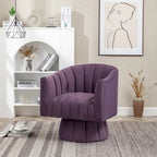 Fauteuil pivotant rond et cylindrique moderne en velours, avec accoudoirs, pour salon