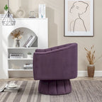 Fauteuil pivotant rond et cylindrique moderne en velours, avec accoudoirs, pour salon