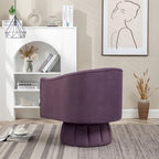Fauteuil pivotant rond et cylindrique moderne en velours, avec accoudoirs, pour salon