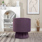 Fauteuil pivotant rond et cylindrique moderne en velours, avec accoudoirs, pour salon