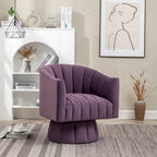 Fauteuil pivotant rond et cylindrique moderne en velours, avec accoudoirs, pour salon