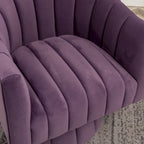 Fauteuil pivotant rond et cylindrique moderne en velours, avec accoudoirs, pour salon