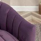 Fauteuil pivotant rond et cylindrique moderne en velours, avec accoudoirs, pour salon