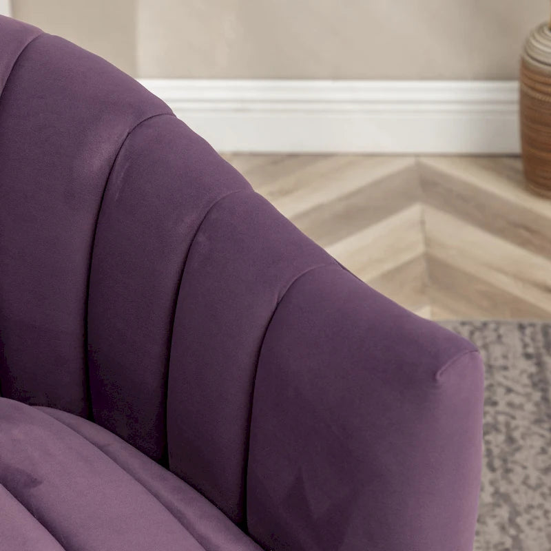 Fauteuil pivotant rond et cylindrique moderne en velours, avec accoudoirs, pour salon