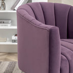 Fauteuil pivotant rond et cylindrique moderne en velours, avec accoudoirs, pour salon