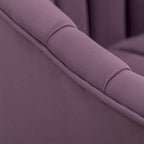 Fauteuil pivotant rond et cylindrique moderne en velours, avec accoudoirs, pour salon