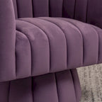 Fauteuil pivotant rond et cylindrique moderne en velours, avec accoudoirs, pour salon