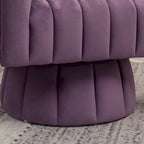 Fauteuil pivotant rond et cylindrique moderne en velours, avec accoudoirs, pour salon