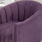 Fauteuil pivotant rond et cylindrique moderne en velours, avec accoudoirs, pour salon