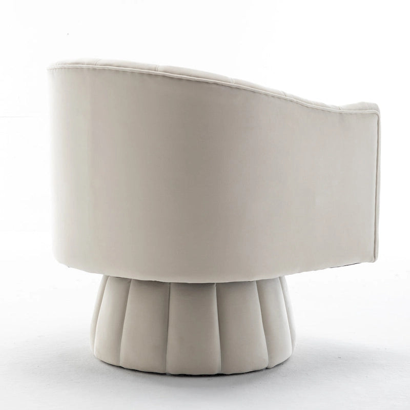 Fauteuil pivotant rond et cylindrique moderne en velours, avec accoudoirs, pour salon