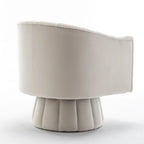Fauteuil pivotant rond et cylindrique moderne en velours, avec accoudoirs, pour salon