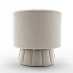 Fauteuil pivotant rond et cylindrique moderne en velours, avec accoudoirs, pour salon
