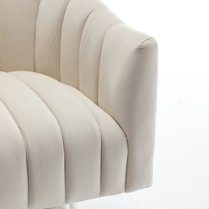 Fauteuil pivotant rond et cylindrique moderne en velours, avec accoudoirs, pour salon