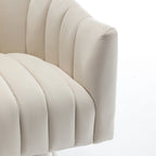 Fauteuil pivotant rond et cylindrique moderne en velours, avec accoudoirs, pour salon