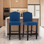 Lot de 2 tabourets de bar à hauteur de comptoir, rembourrés en tissu, avec dossier et clous décoratifs, de 61 cm