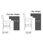 Lot de 2 tabourets de bar à hauteur de comptoir, rembourrés en tissu, avec dossier et clous décoratifs, de 61 cm