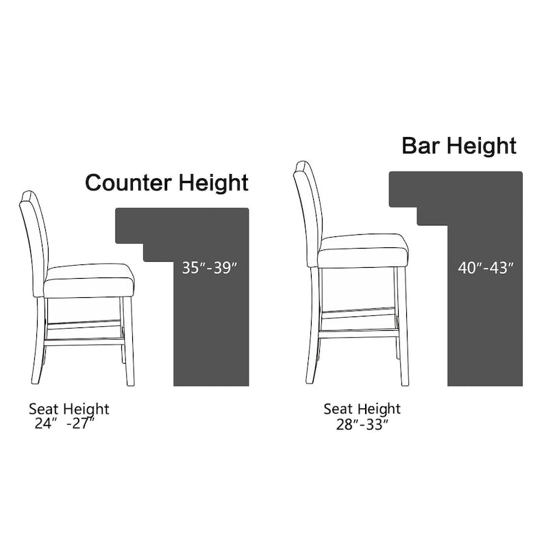 Lot de 2 tabourets de bar à hauteur de comptoir, rembourrés en tissu, avec dossier et clous décoratifs, de 61 cm