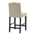 Lot de 2 tabourets de bar à hauteur de comptoir, rembourrés en tissu, avec dossier et clous décoratifs, de 61 cm