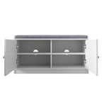 Banc de rangement pour chaussures d'entrée avec coussin