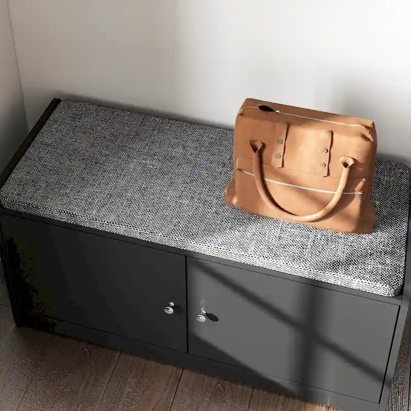Banc de rangement pour chaussures d'entrée avec coussin