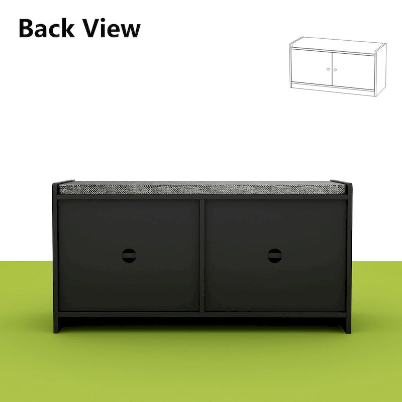 Banc de rangement pour chaussures d'entrée avec coussin