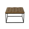 Pouf de cocktail capitonné carré avec dessus rembourré