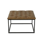 Pouf de cocktail capitonné carré avec dessus rembourré