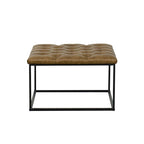 Pouf de cocktail capitonné carré avec dessus rembourré