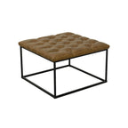 Pouf de cocktail capitonné carré avec dessus rembourré