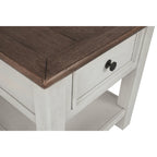 Table d'appoint décontractée blanc antique/marron