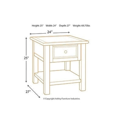 Table d'appoint décontractée blanc antique/marron