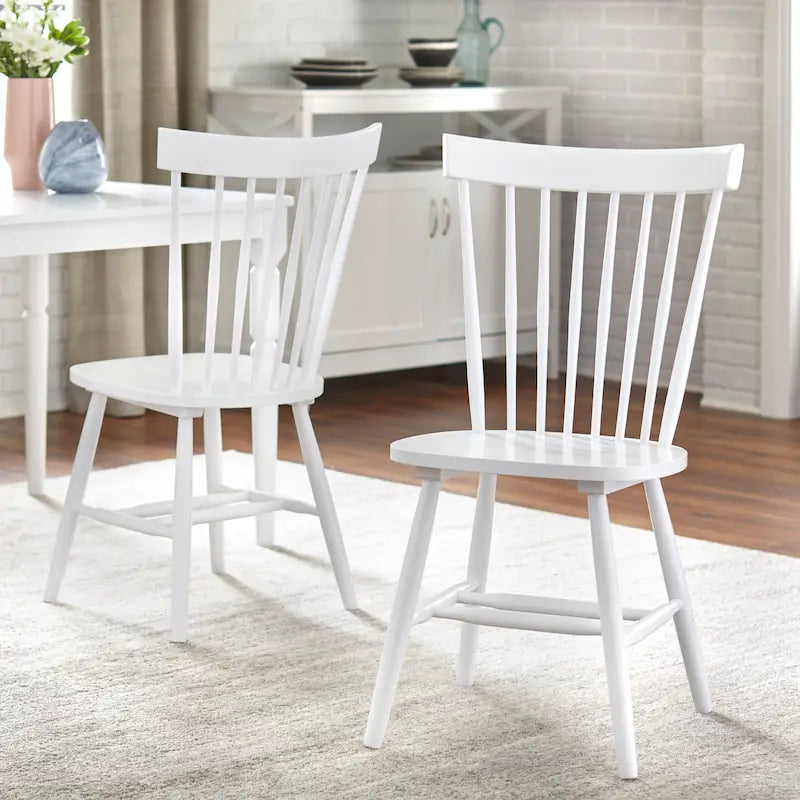 Chaises de salle à manger à barreaux en bois massif (lot de 2)
