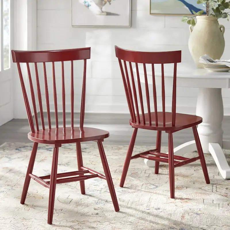 Chaises de salle à manger à barreaux en bois massif (lot de 2)