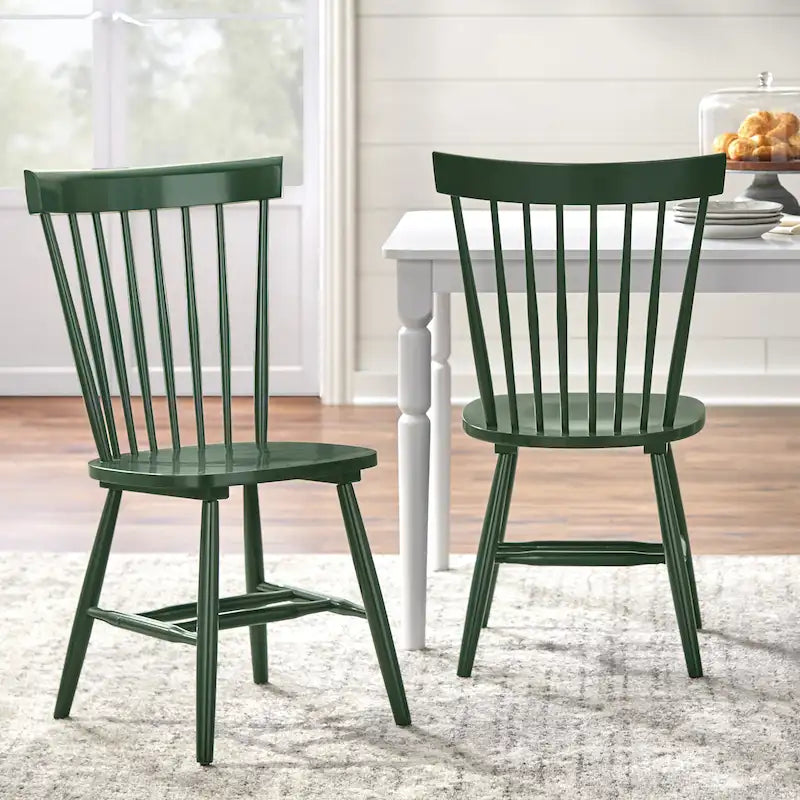 Chaises de salle à manger à barreaux en bois massif (lot de 2)