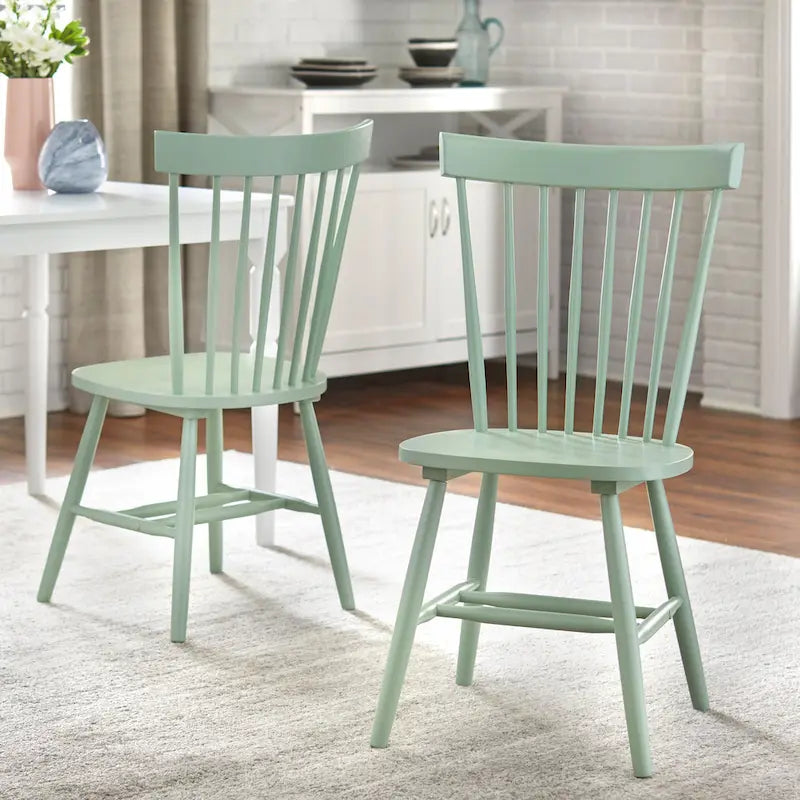 Chaises de salle à manger à barreaux en bois massif (lot de 2)
