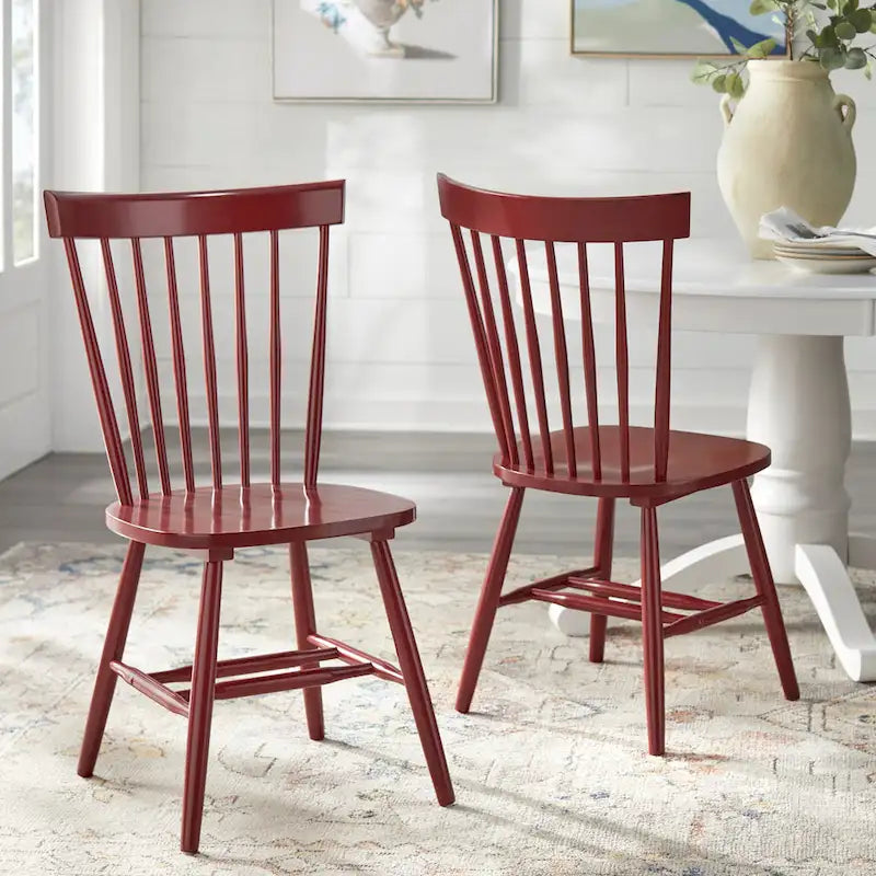 Chaises de salle à manger à barreaux en bois massif (lot de 2)
