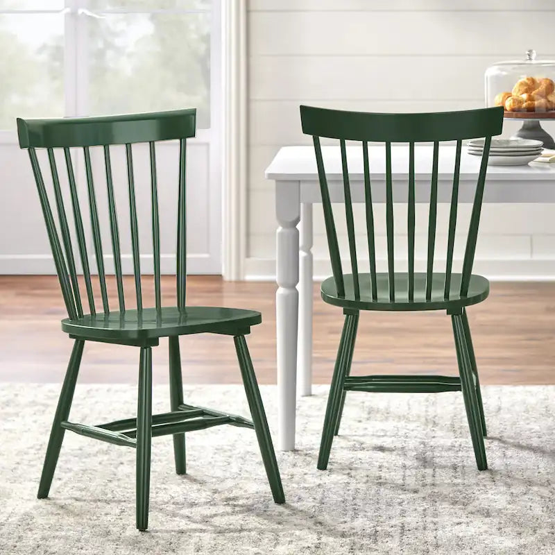 Chaises de salle à manger à barreaux en bois massif (lot de 2)