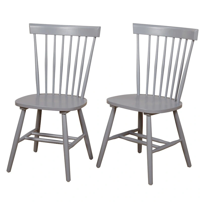 Chaises de salle à manger à barreaux en bois massif (lot de 2)