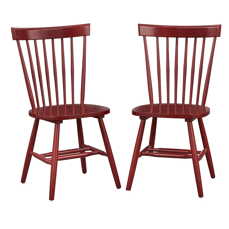 Chaises de salle à manger à barreaux en bois massif (lot de 2)