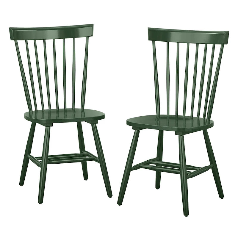 Chaises de salle à manger à barreaux en bois massif (lot de 2)