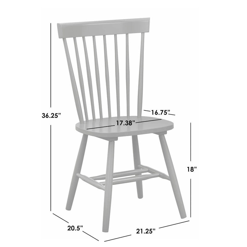 Chaises de salle à manger à barreaux en bois massif (lot de 2)