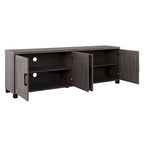 Meuble TV de 71 pouces de large avec portes de rangement, pour téléviseurs jusqu'à 85 pouces