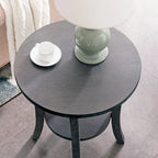 Table d'appoint ronde avec étagère