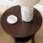 Table d'appoint ronde avec étagère