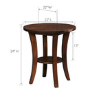 Table d'appoint ronde avec étagère