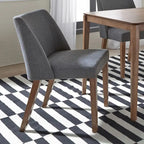 Chaises de salle à manger Noyer et Lin Rembourré Lot de 2 Couleurs Variées