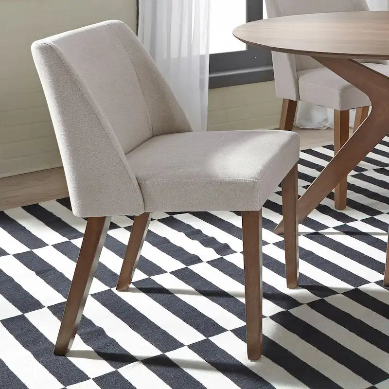 Chaises de salle à manger Noyer et Lin Rembourré Lot de 2 Couleurs Variées